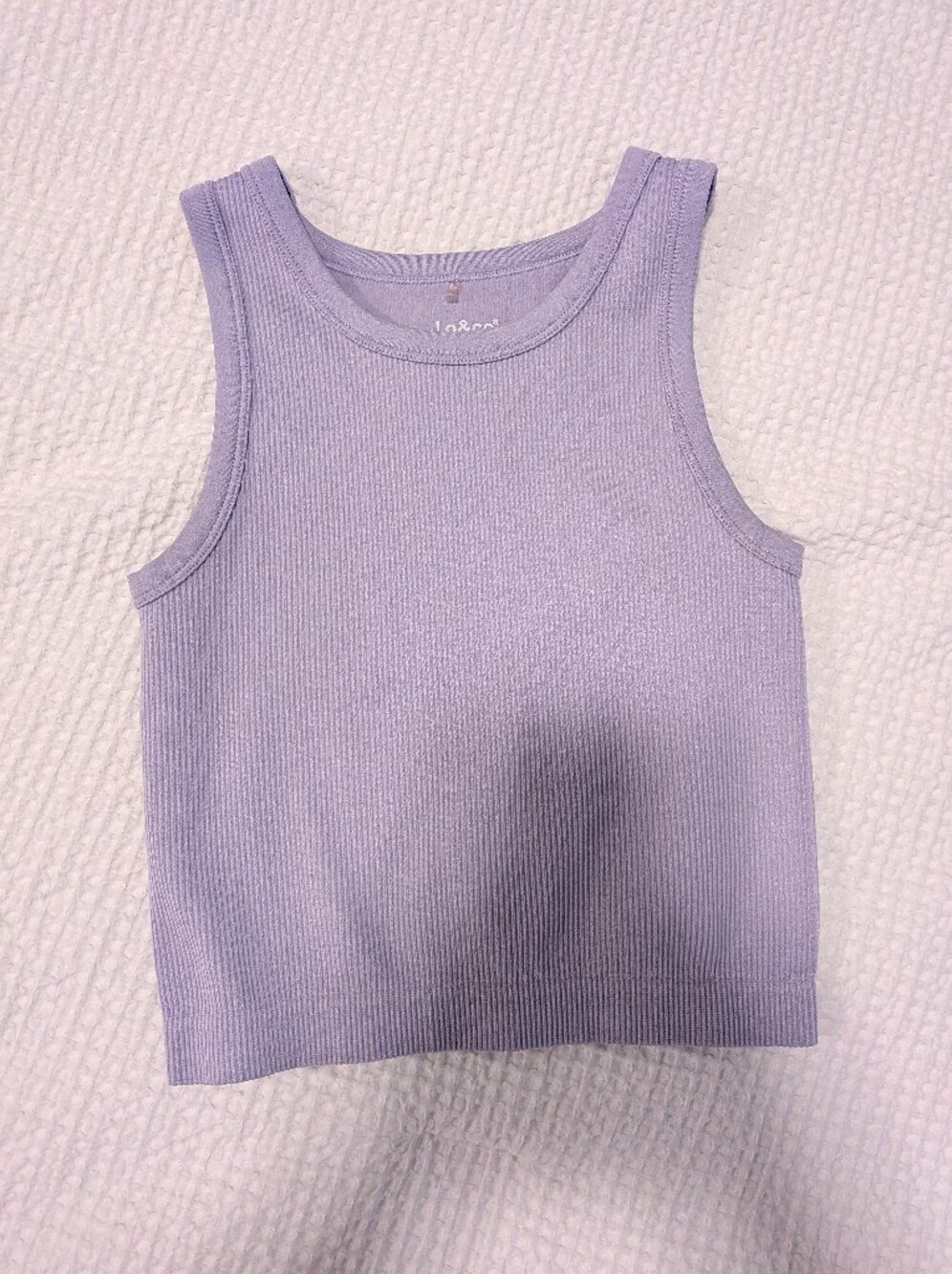 Lavender Ribbed Crop Tank Top